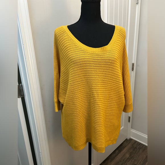 Misia Sweaters - Misia Mustard Yellow Oversized Knit Sweater Women’s Plus 2X